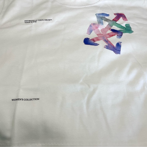 BRAND NEW Off White Watercolor Arrows Crop T-Shirt Sz S Small - Picture 8 of 13